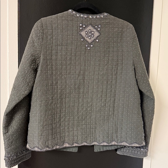 Label Ritu Kumar Grey Embellished Jacket - Picture 11 of 12